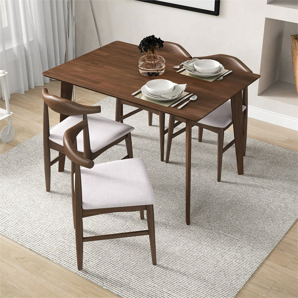 Solid Wood Walnut Rectangular Dining Table T278