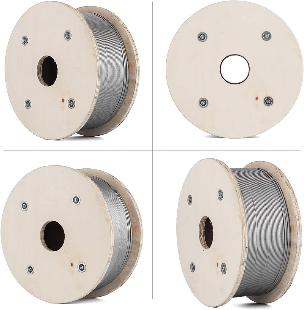 1/8" 1x19 Stainless Steel Wire Rope 1000ft Cable Railing F275407