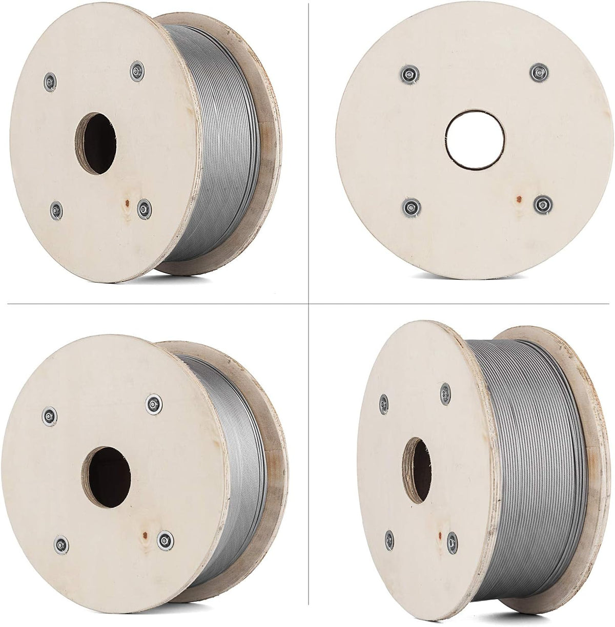 1/8" 1x19 Stainless Steel Wire Rope 1000ft Cable Railing F275407
