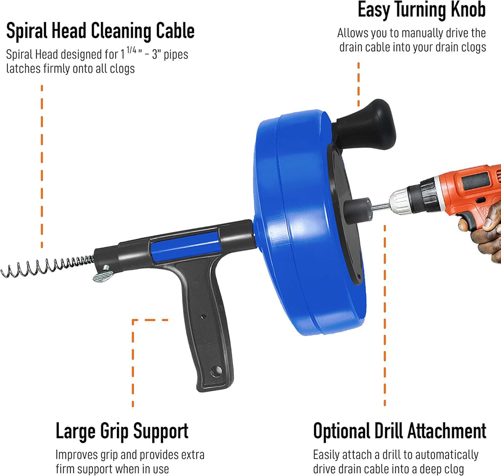 35-FT Steel Drum Auger with Drill Attachment and Storage Bag K586895