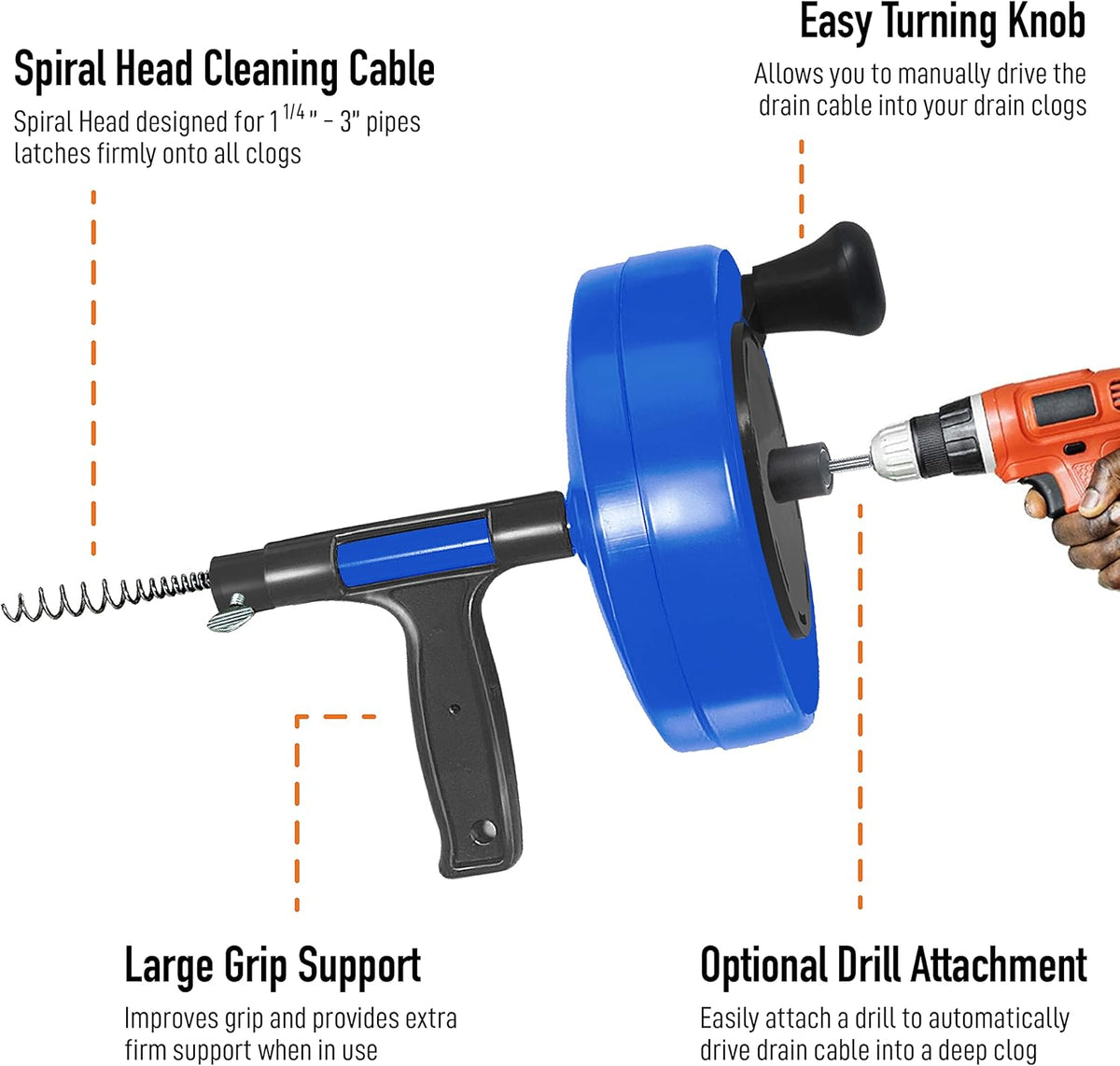 35-FT Steel Drum Auger with Drill Attachment and Storage Bag K586895