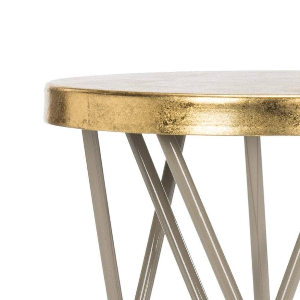 White Gold Leaf Bar Stool Y281