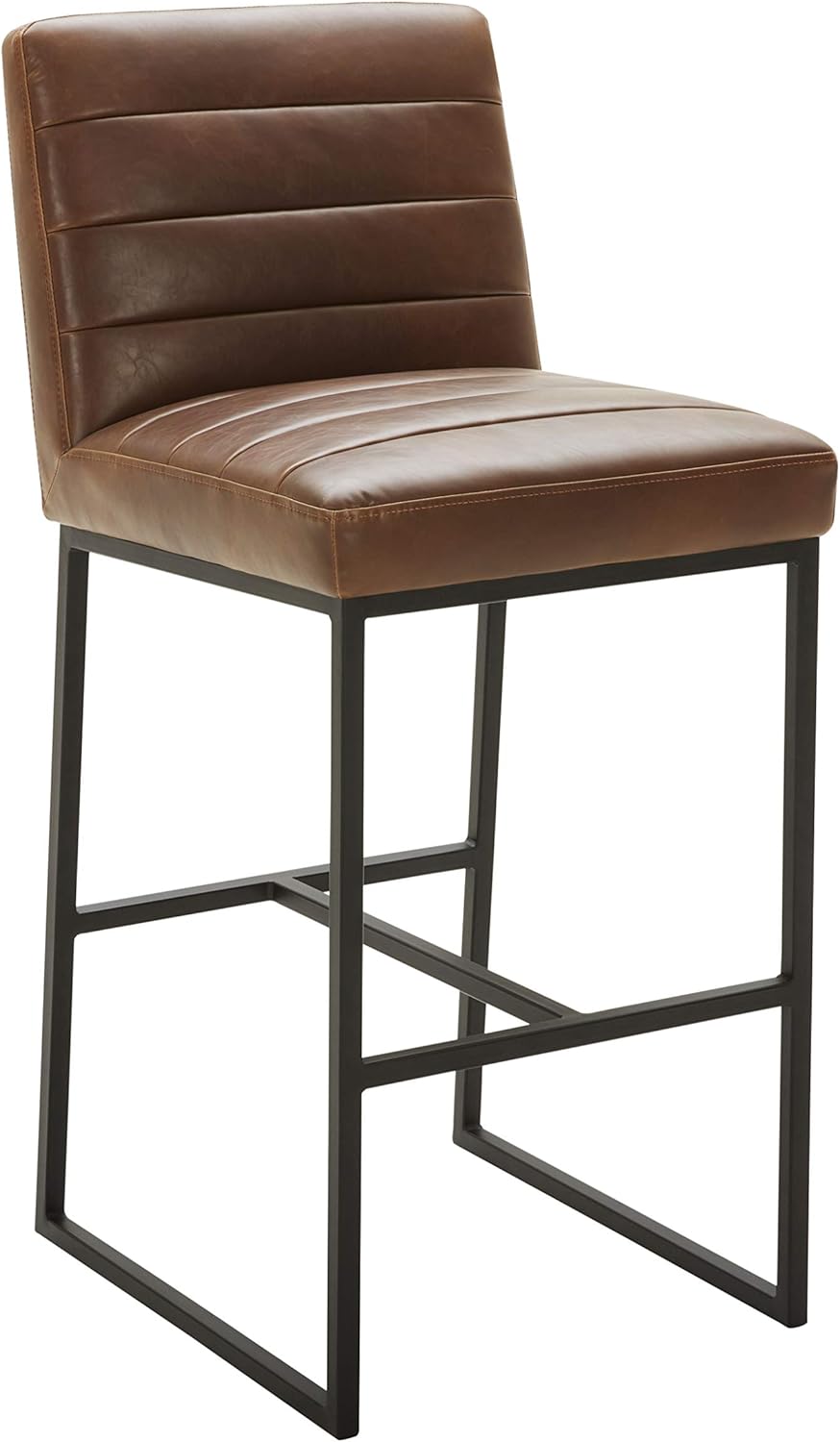 Dark Brown Faux Leather Counter-Height Stool Q7539
