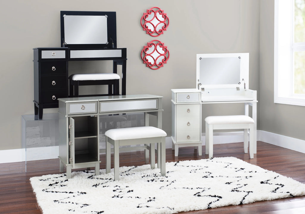 White 2-Piece Vanity Set with Bench D232281