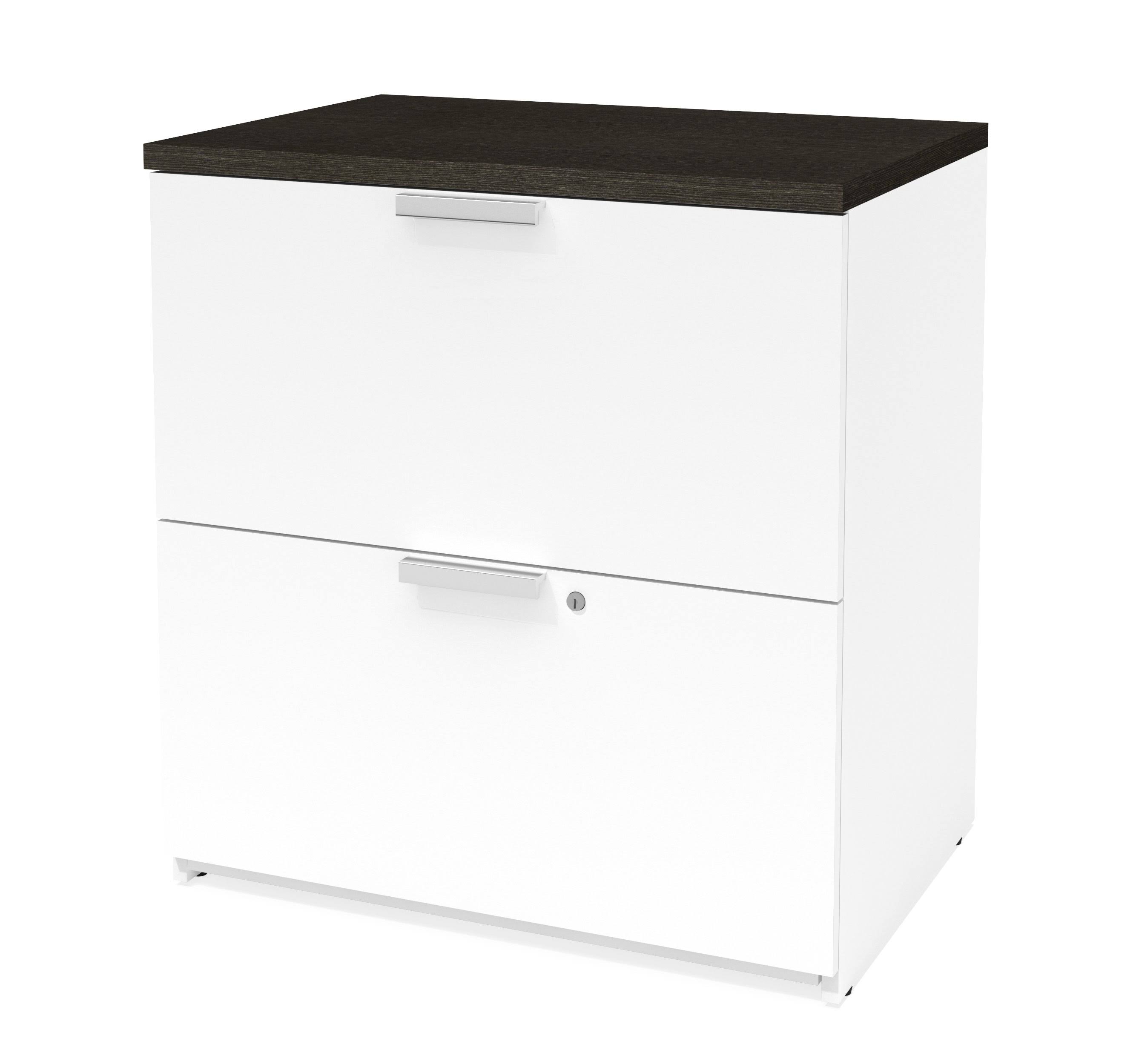 Deep Grey White Corner Desk P71691