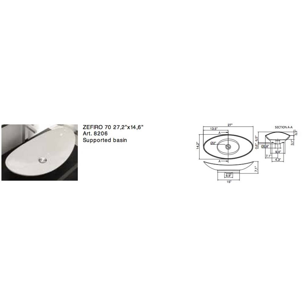 White Ceramic Vessel Bathroom Sink S843
