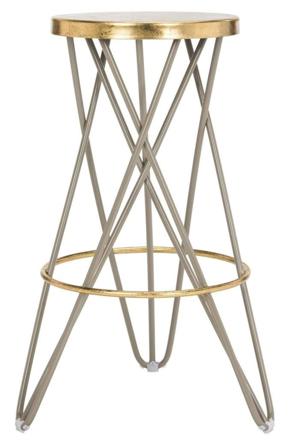 White Gold Leaf Bar Stool Y281