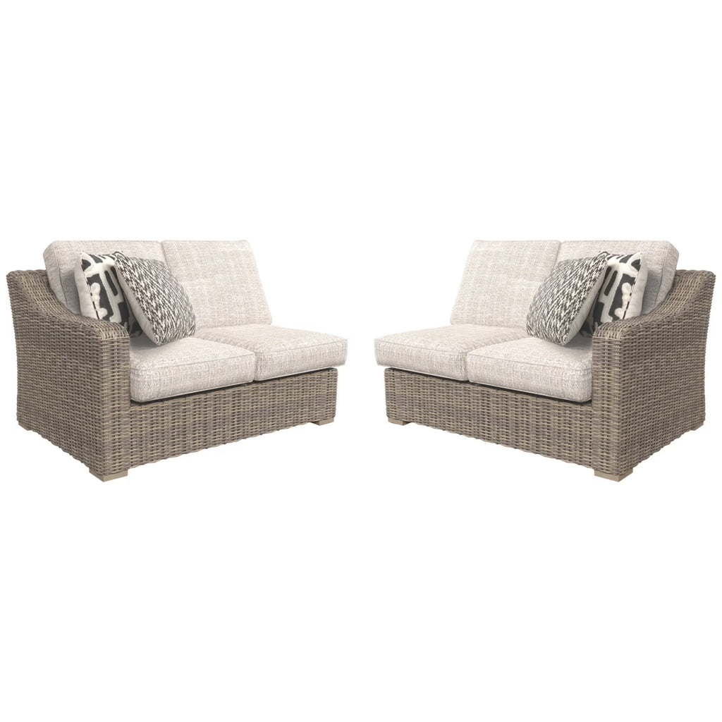 Beige 2 Piece Patio Loveseat Set E336701