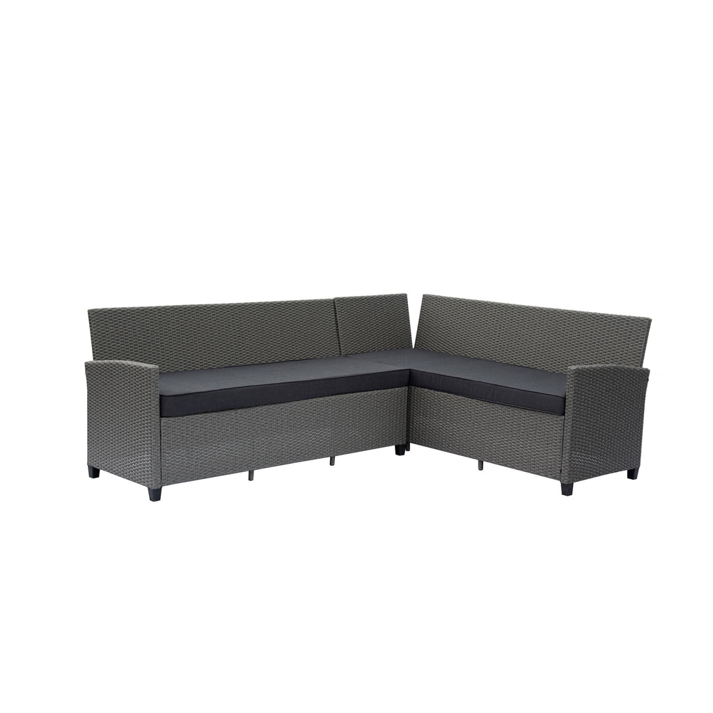 Outdoor Wicker Patio Sectional Sofa & Ottoman Set with Table H866372