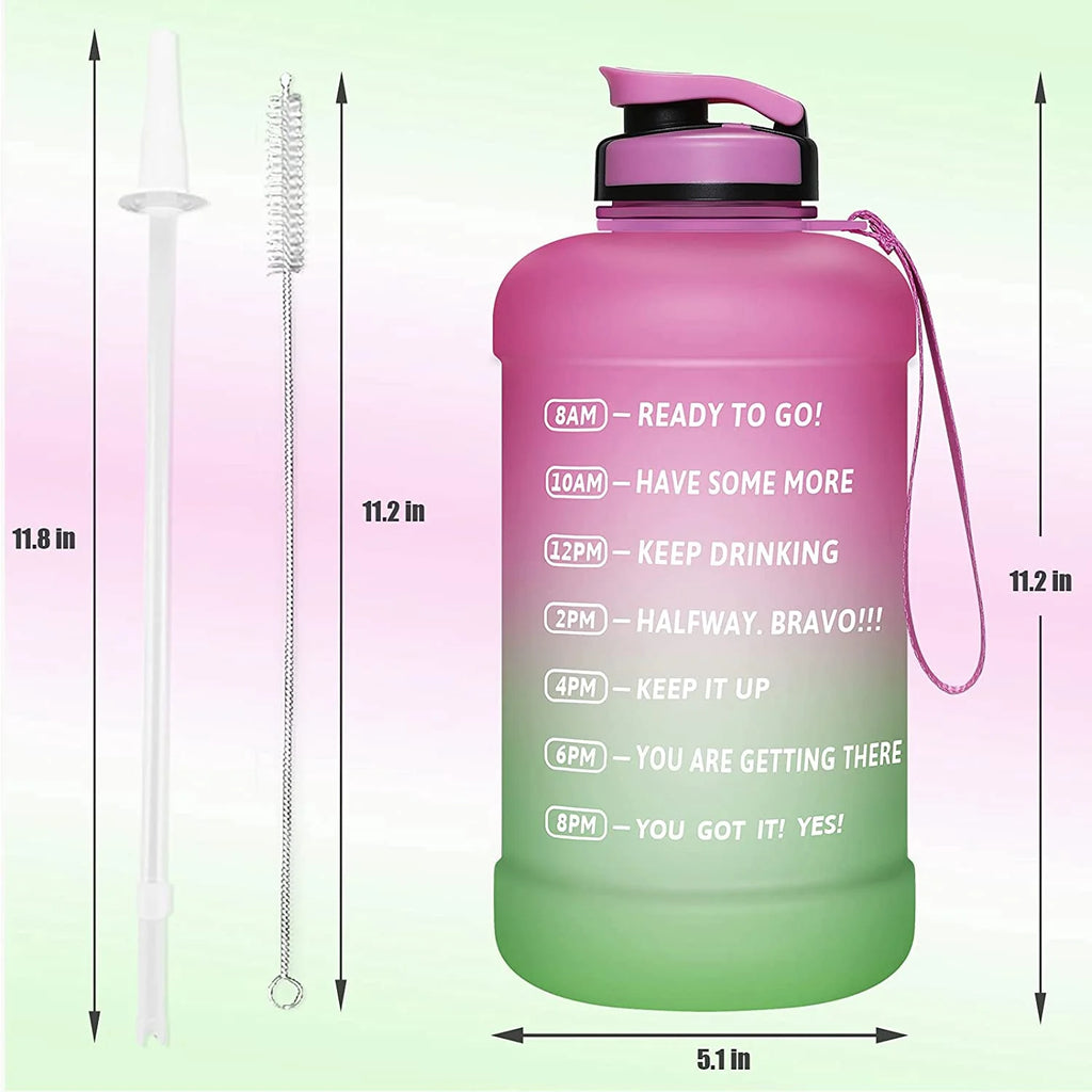 64oz Water Bottle with Straw and Time Marker N265162