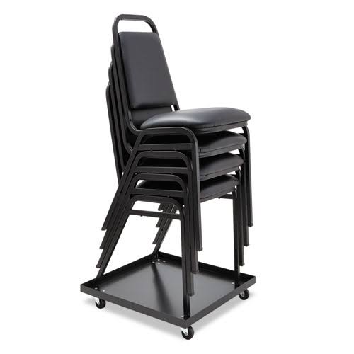 Black/Silver Stack Chair, 4/Carton N9010