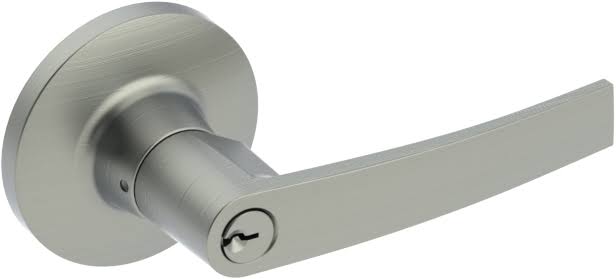 Satin Chrome Lever Round Rose Storeroom L1890