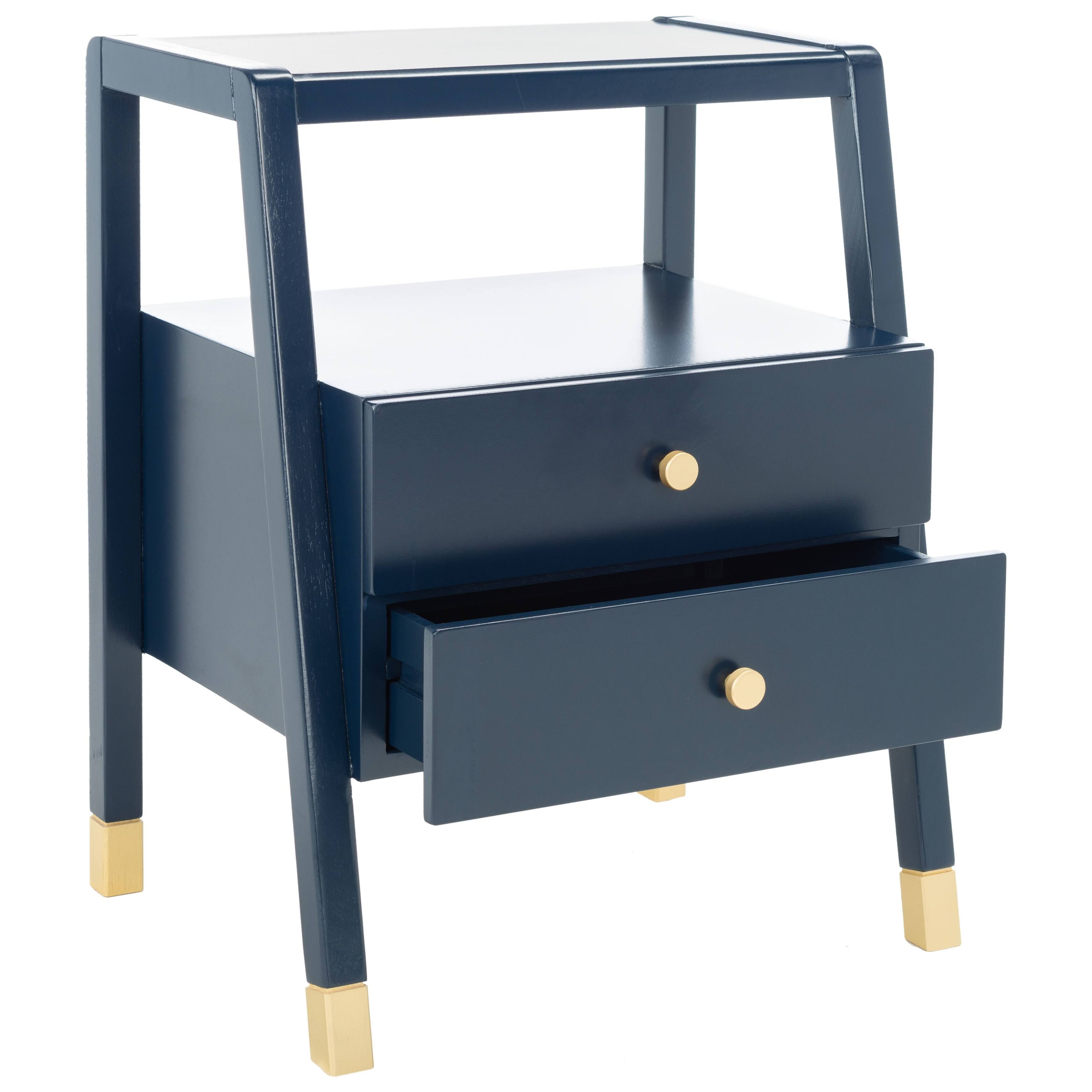 Navy Gold 2 Drawer Accent Table R89529