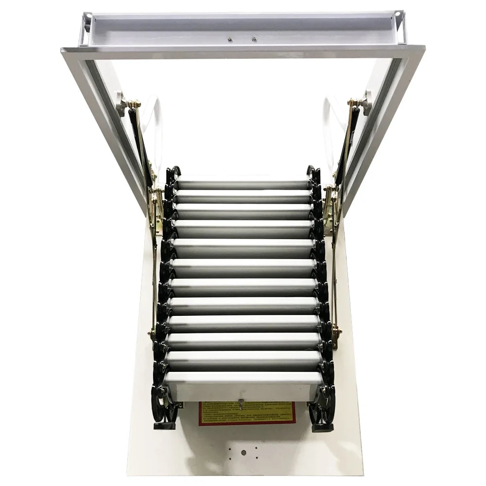Black-White Attic Ceiling Folding Ladder Stairs M901403