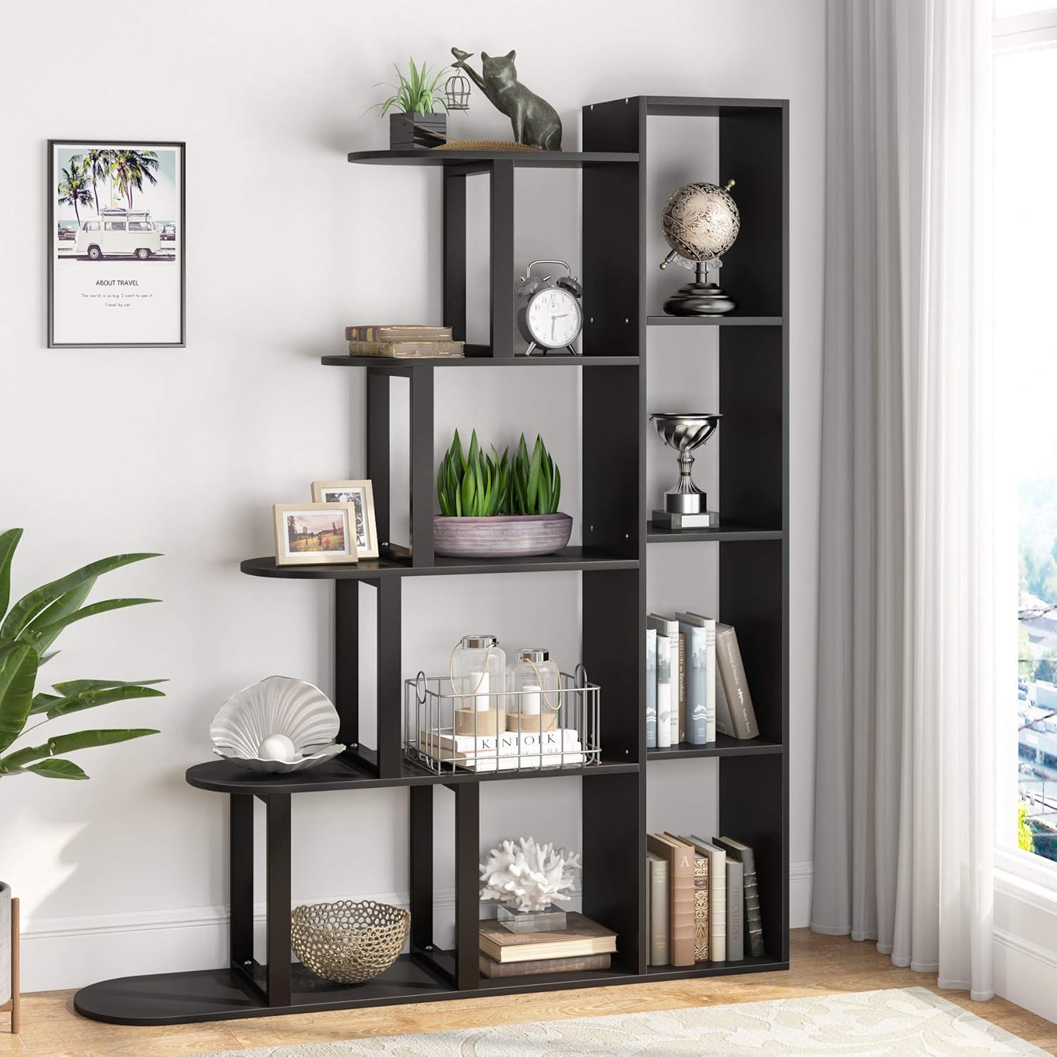 White 5-Tier Corner Ladder Shelf D25901
