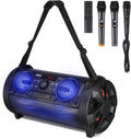 Portable Karaoke Machine with 6 Subwoofer Bluetooth Speaker, 3 Microphones Q20347