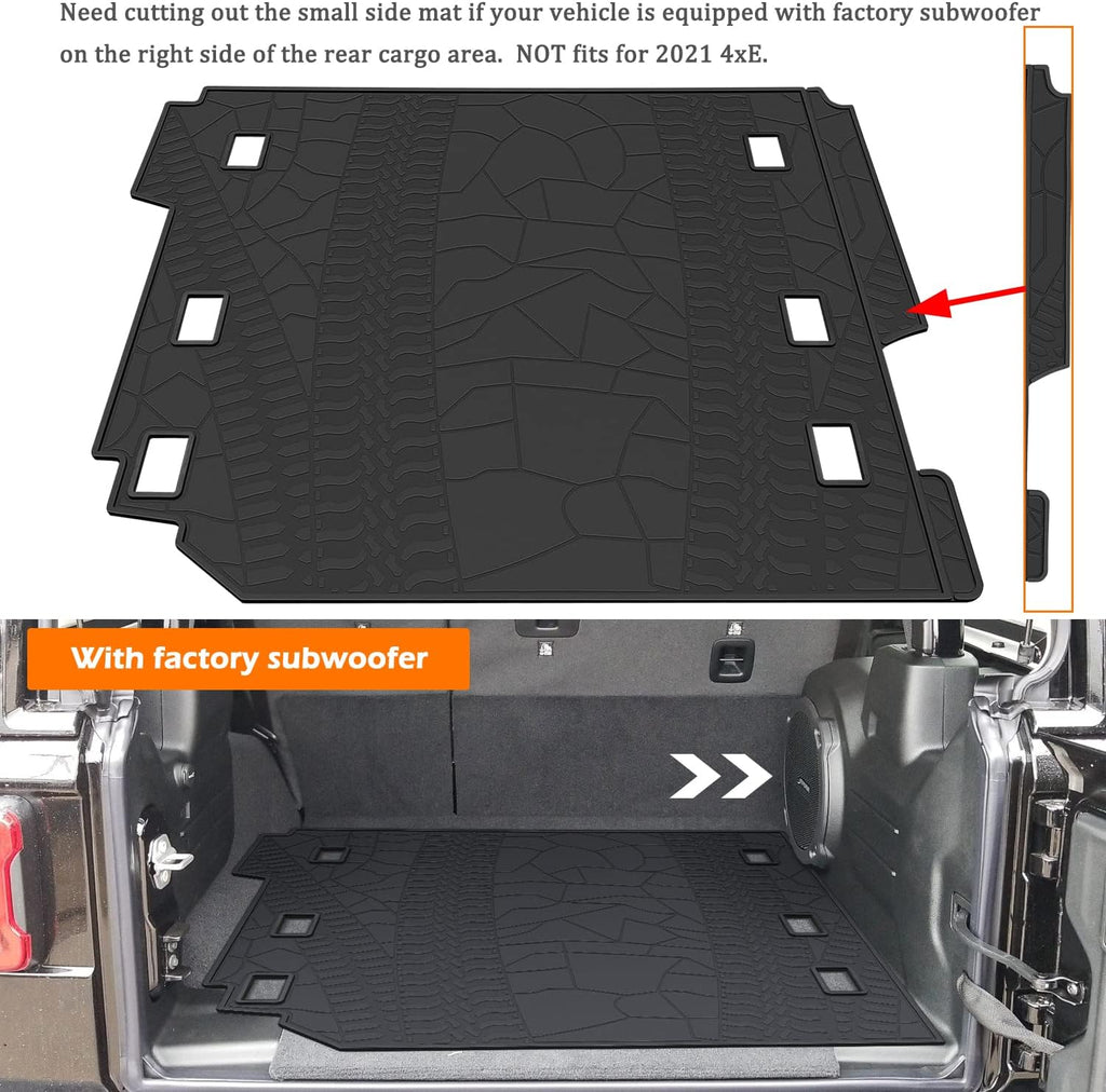 Cargo Mat for Jeep Wrangler JL 4 Door All-Weather Trunk Mat Cargo Liners J334