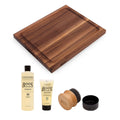 Walnut Wood 21 Inch Reversible Carving Board & 3 Piece Care Set Z7935