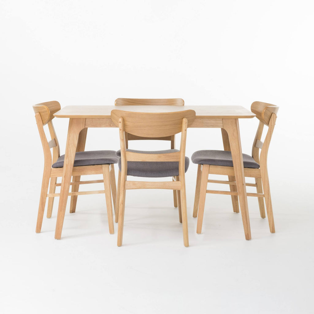 5pc Dining Set Oak Brown/Dark Gray X800589