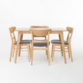 5pc Dining Set Oak Brown/Dark Gray X800589