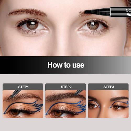 2PCS Microblading Eyebrow Pen 4 Fork Tip Waterproof I9695
