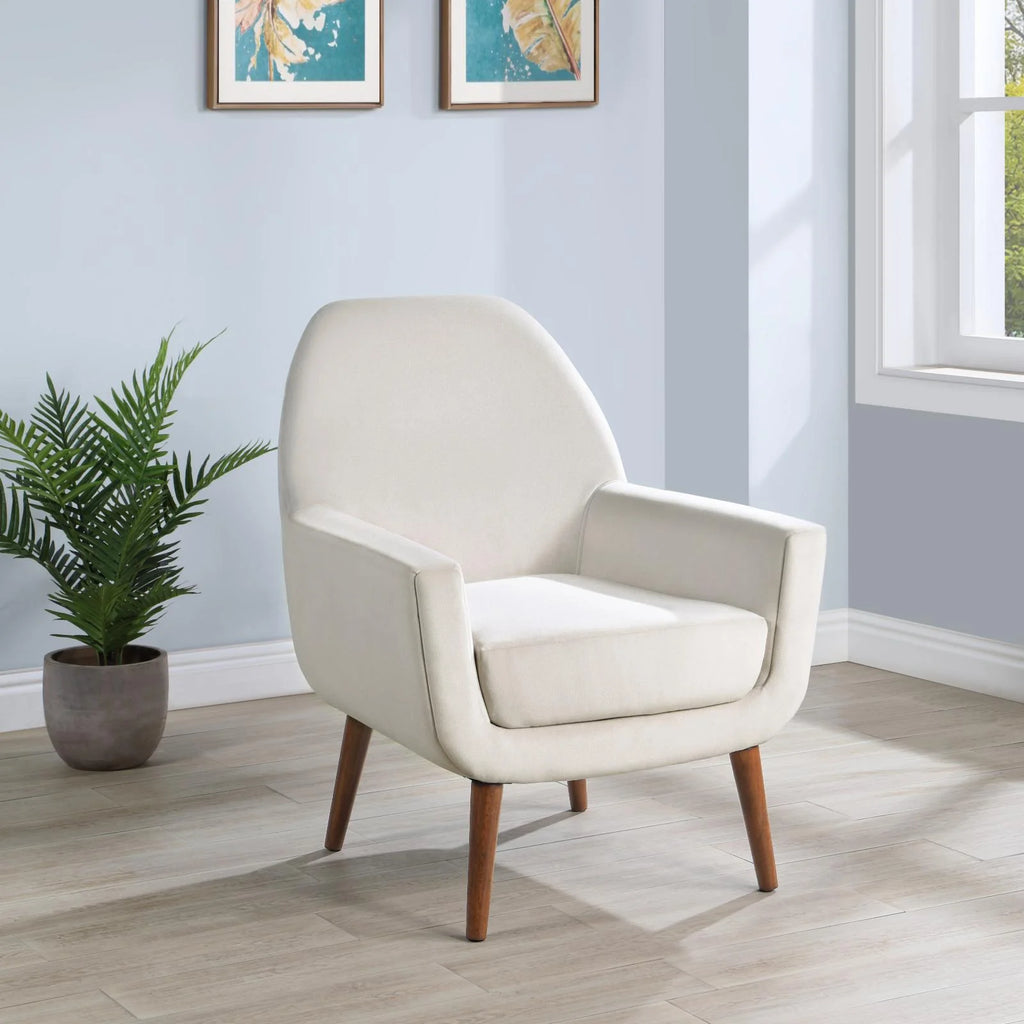 Navy Blue Velvet Arm Chair with Solid Wood Legs S790