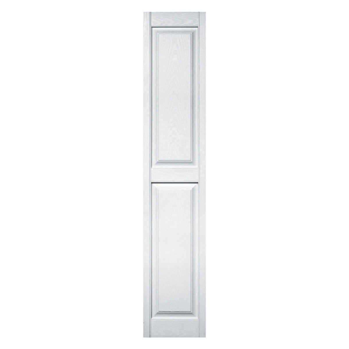 White Raised Panel Vinyl Exterior Shutters Pair D678235
