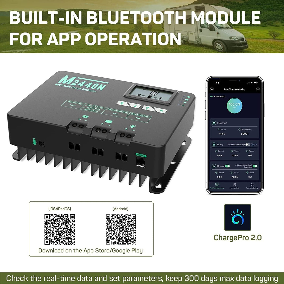 200 Watt 12 Volt Monocrystalline Solar Panel Kit with 20A MPPT Solar Charge Controller U285