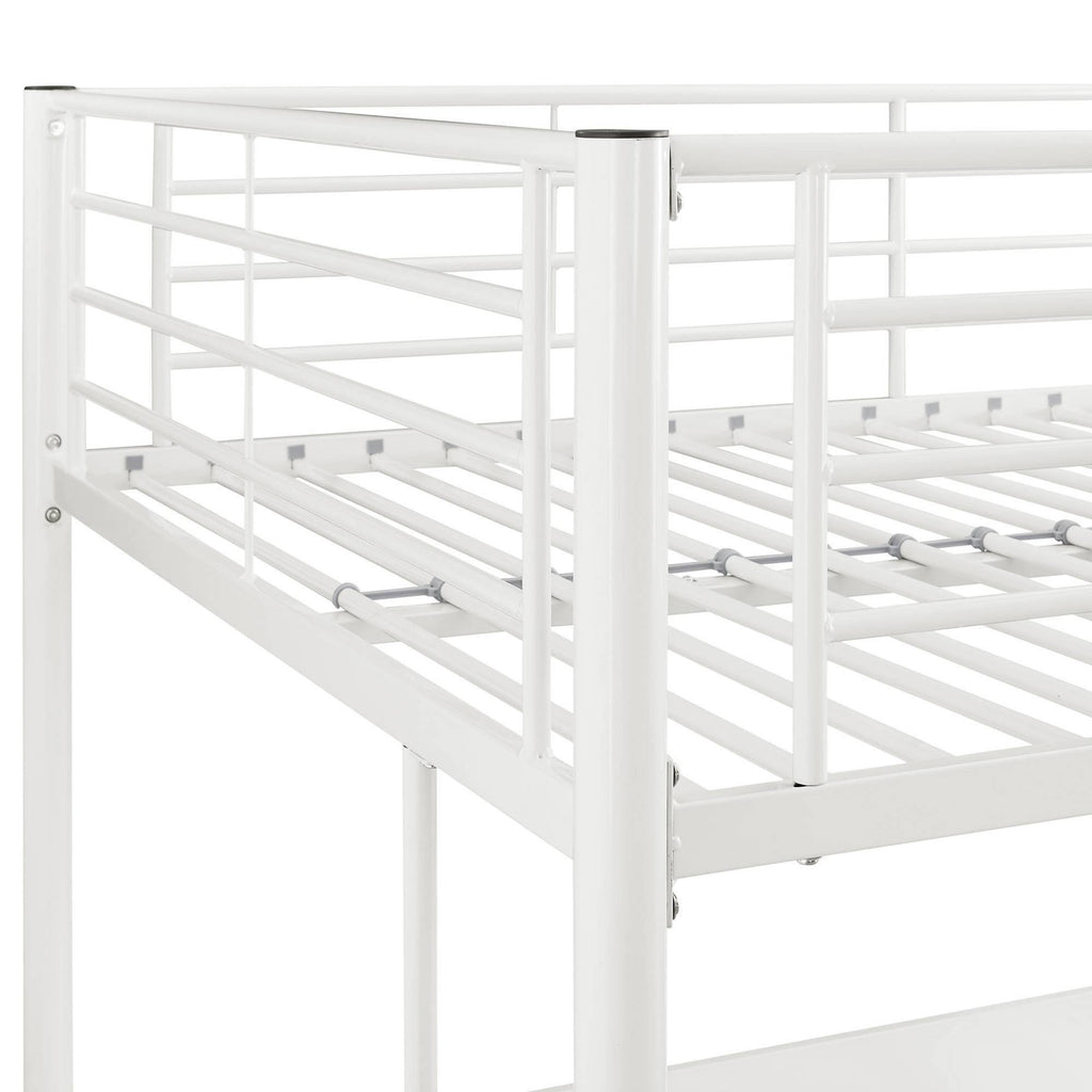 White Metal Loft Bed H3057