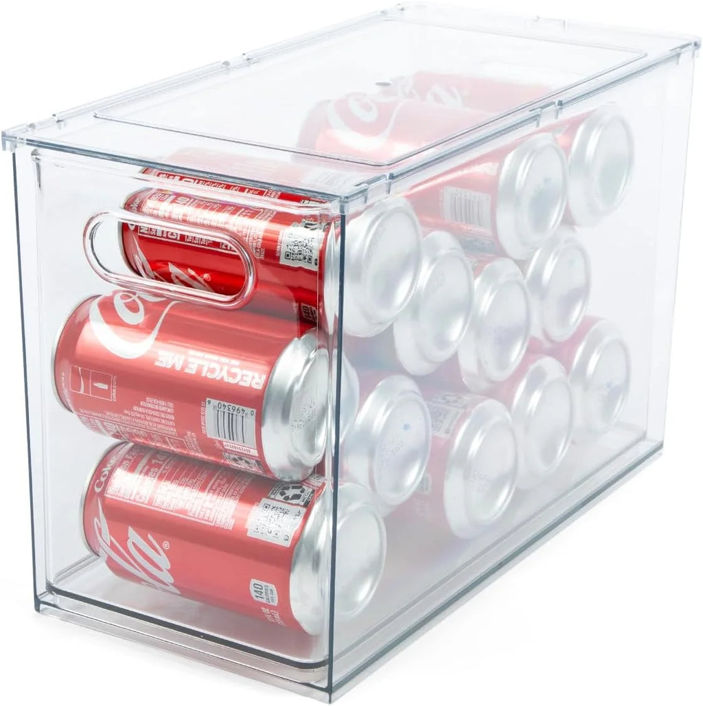 Clear Refrigerator Organizer Bins Stackable Plastic Storage Bins With Pull-Out Drawer E679
