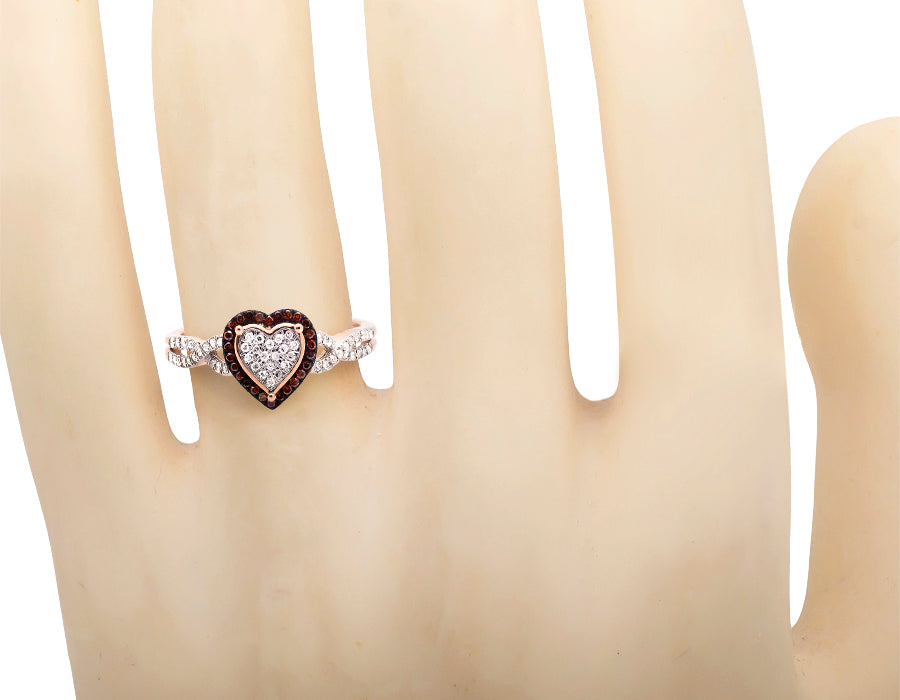 10K Rose Gold Heart Infinity Diamond Ring 0.20ct. V85399