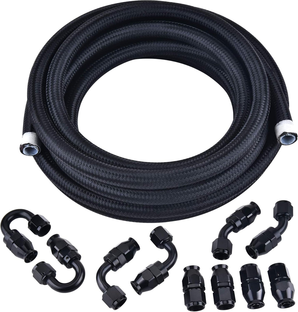 6AN PTFE Stainless Steel Braided Fuel Line Kit 16FT V55494