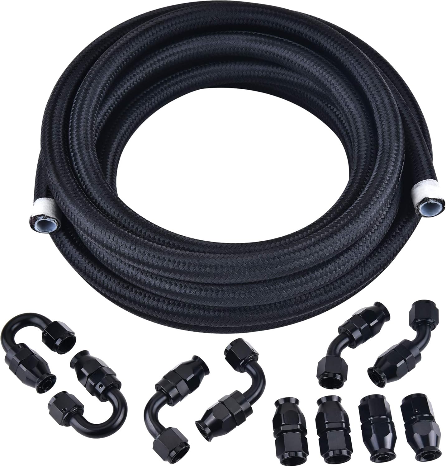 6AN PTFE Stainless Steel Braided Fuel Line Kit 16FT V55494