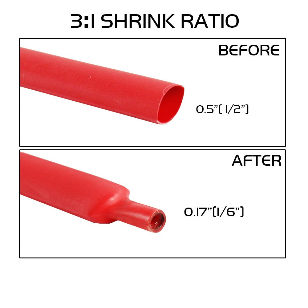 1/2in Diameter 32ft Red Polyolefin Heat Shrink Tubing T74550