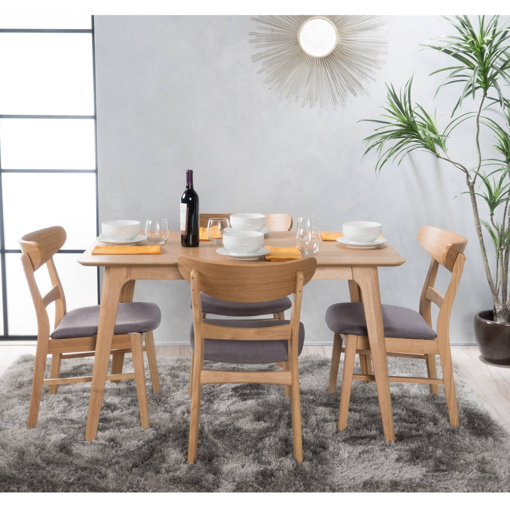 5pc Dining Set Oak Brown/Dark Gray X800589