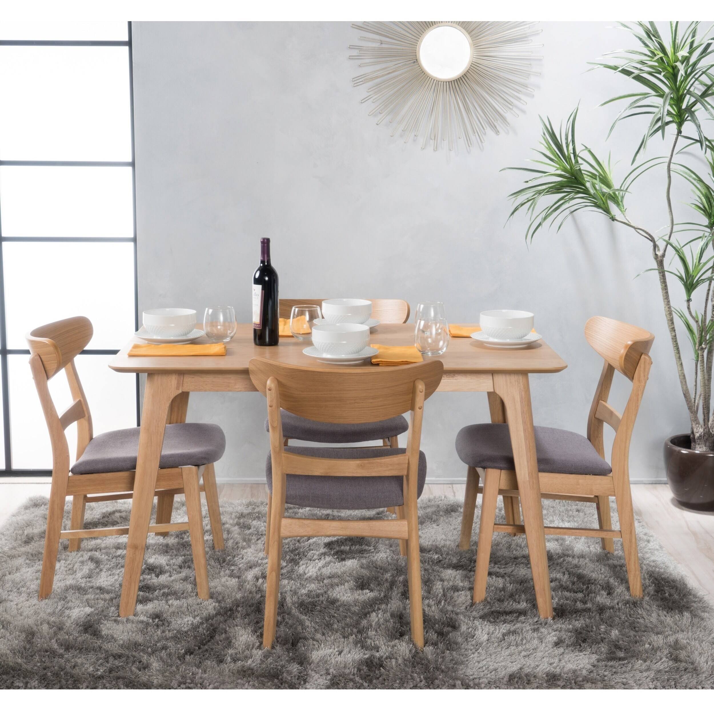 5pc Dining Set Oak Brown/Dark Gray X800589