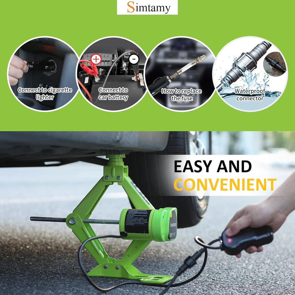 Electric Car Jack 3 Ton 12V Scissor Jack Portable Car Lift Tire Change Kit X395