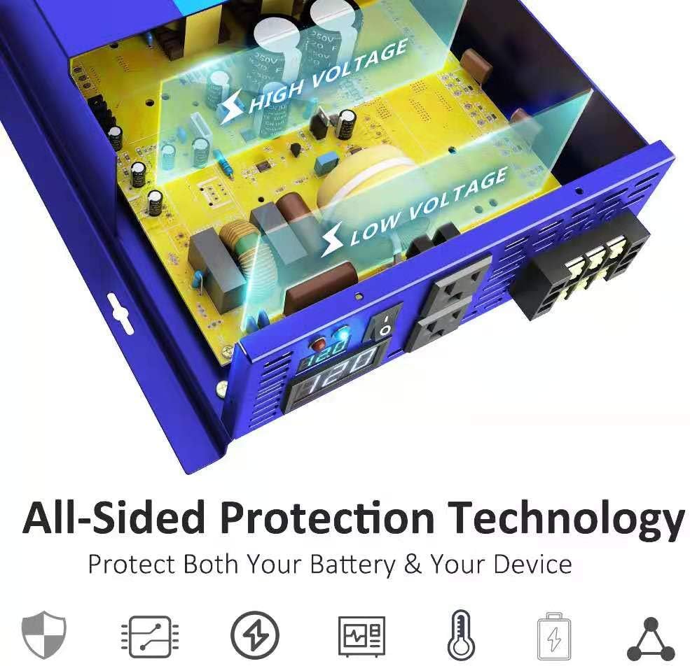 3500W Pure Sine Wave Power Inverter 36V DC to 120V AC with Wireless Remote Control S87470