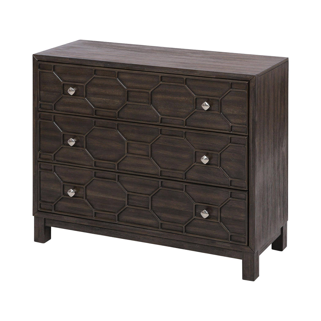 Grey Brown Acacia Veneer Chest D458
