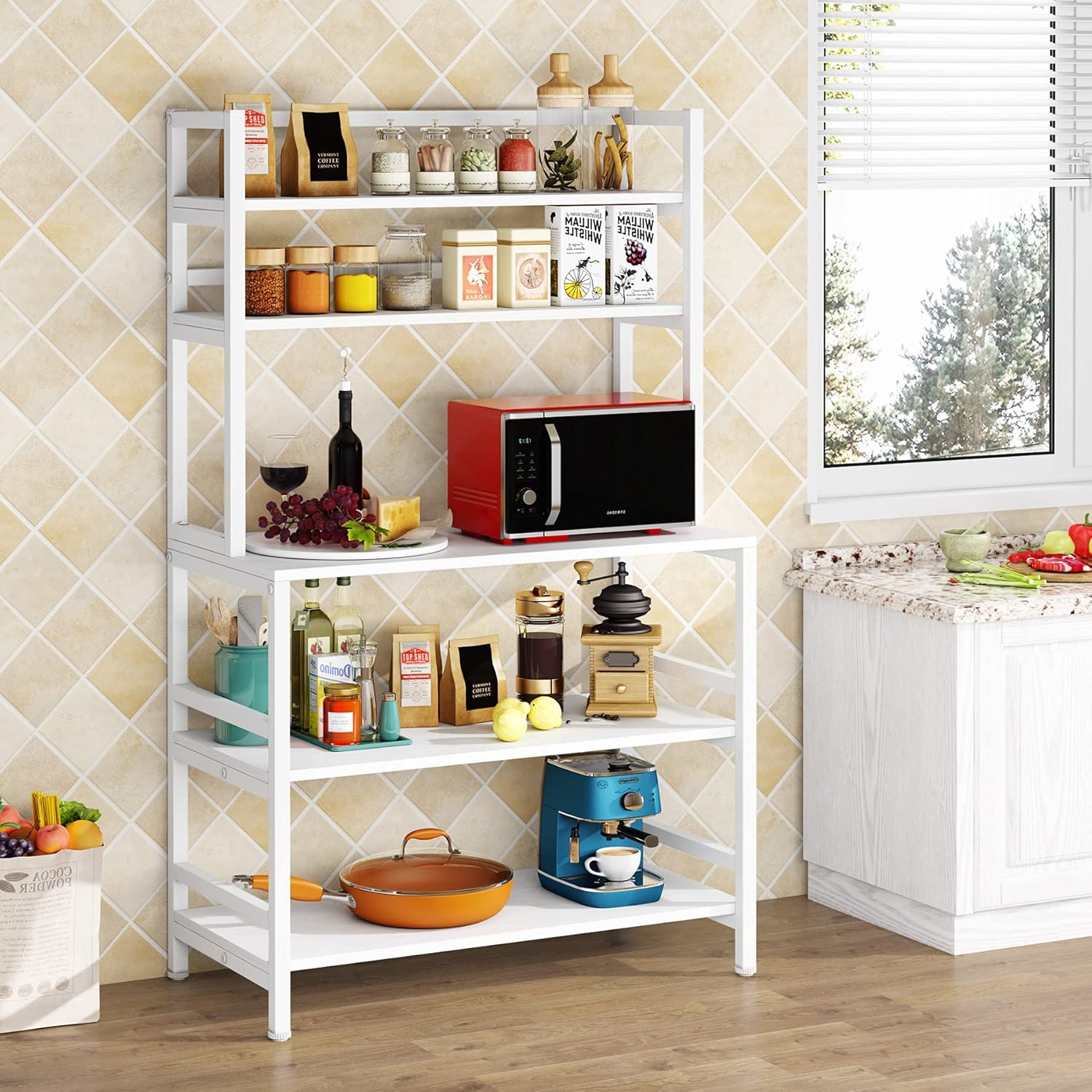 5-Tier White Kitchen Utility Storage Shelf N11203