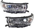 Headlight Assembly Pair for Toyota Highlander 2017 2018 2019 Driver and Passenger Side Clear Chrome Z78639