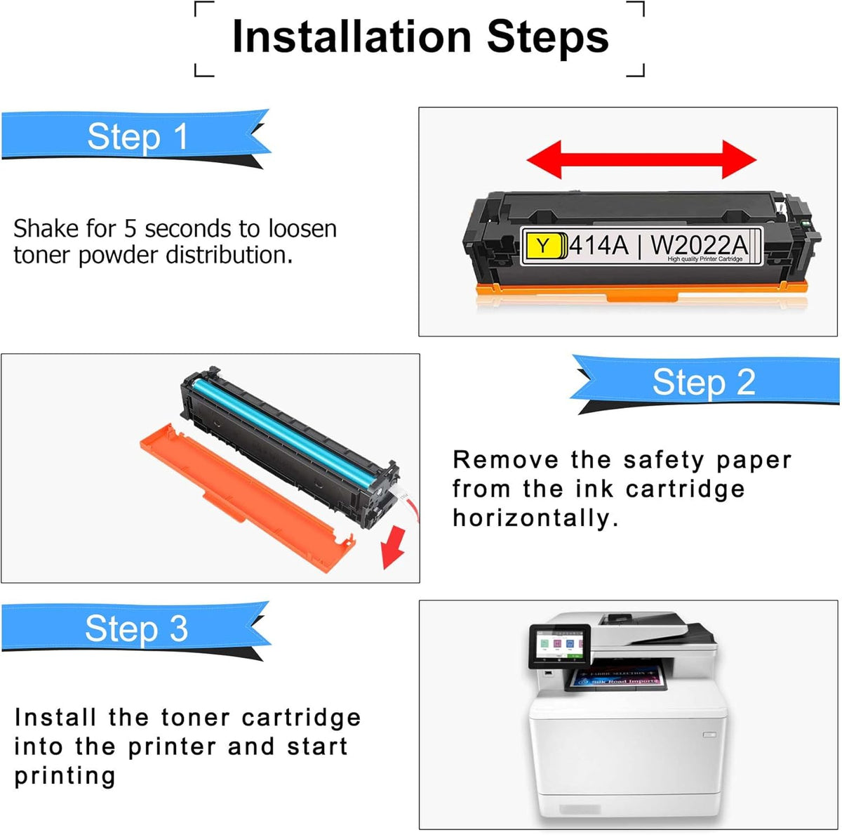 414A Compatible Toner Cartridge for HP Color Pro MFP M479fdw M454dn M454dw M454nw M453-M454 Series Printer Y715