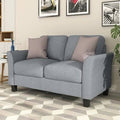 Gray Linen Blend Flared Arm Loveseat K620