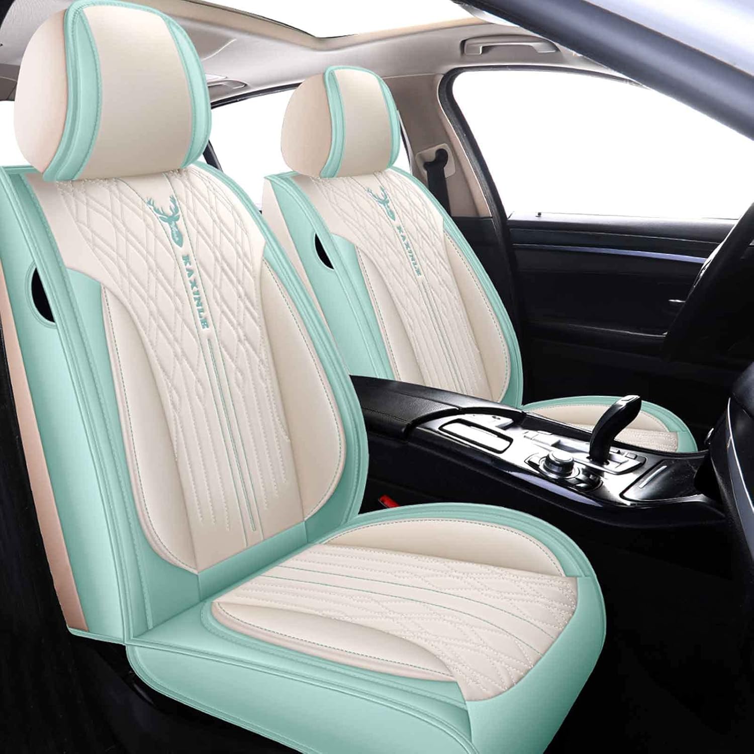 Red Leather Car Seat Covers 5 Seats Full Set Waterproof E3203