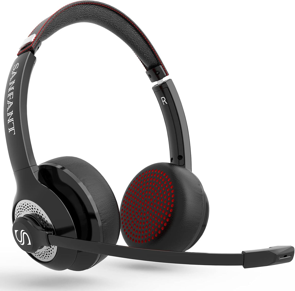 Bluetooth Headset with Microphone ENC Noise Canceling, V5.0 Stereo Wireless Headset with Flip-to-Mute Mic, 22H Talktime, Comfort Wireless/Wired Headphone with Mic for Laptop/Cell Phone/Office G198