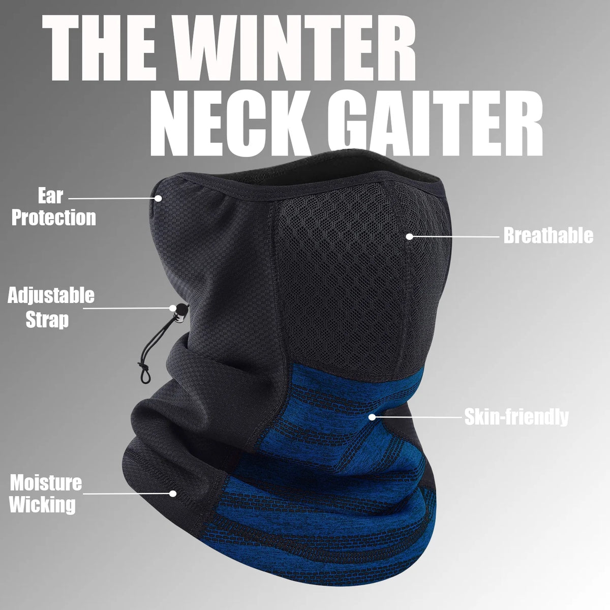 2 Pack Ski Mask Balaclava Neck Gaiter Dark Gray & Blue E71769