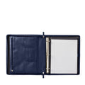 Blue Leather Padfolio Binder with 3 Ring Portfolio Organizer L472450