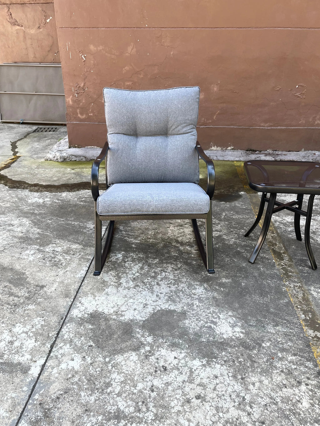 3 Pc Outdoor Swivel Rocker Patio Chairs - Gray O558901
