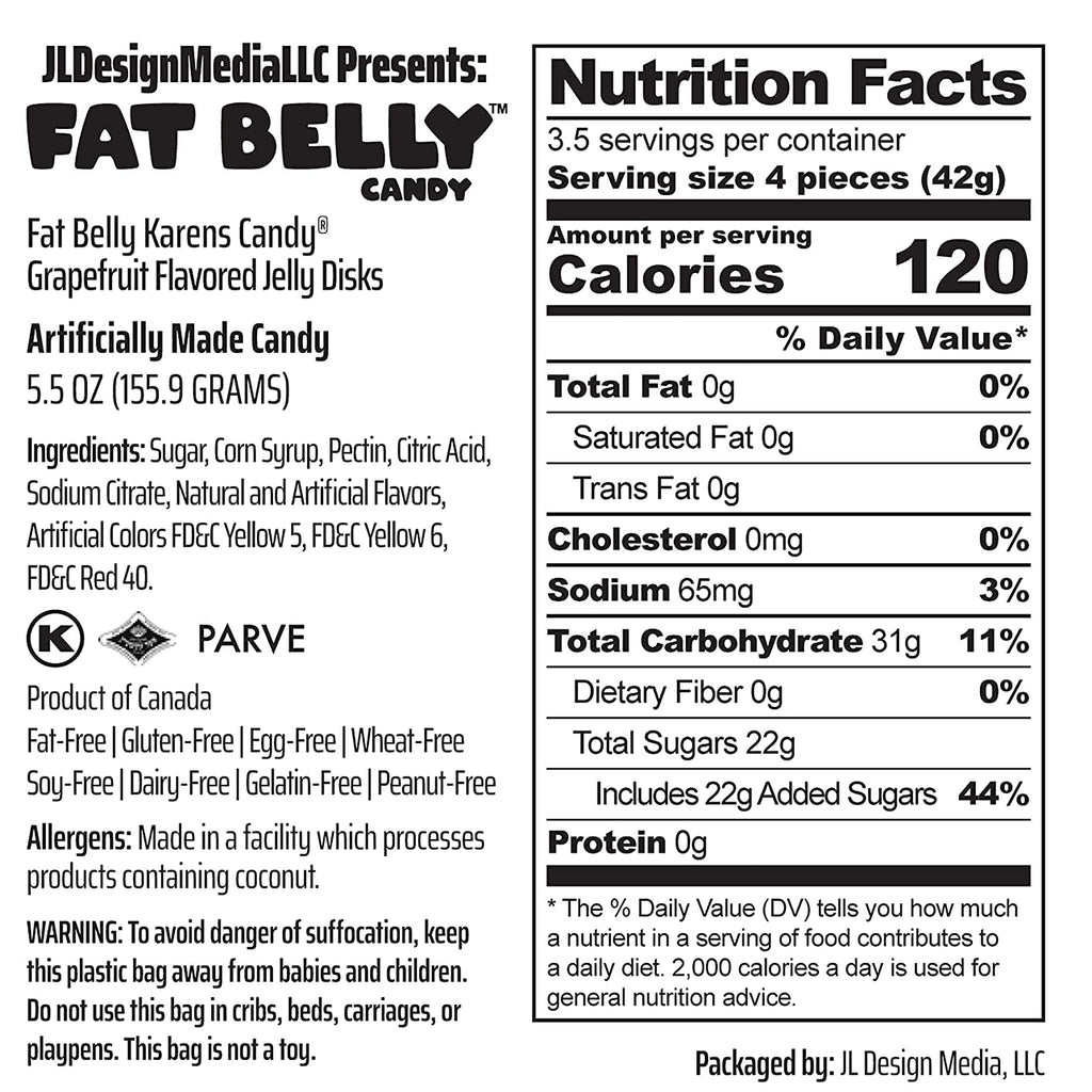Grapefruit Flavored Fat Free Fruit Jelly Discs Candy H7758