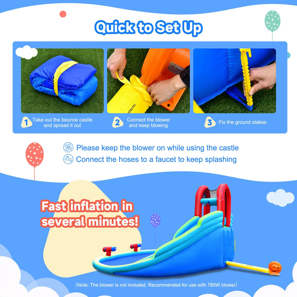 Inflatable Waterslide Bounce House with Handrail N475